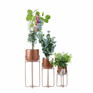 Grovio Metal Pot with Stand - Set of 3